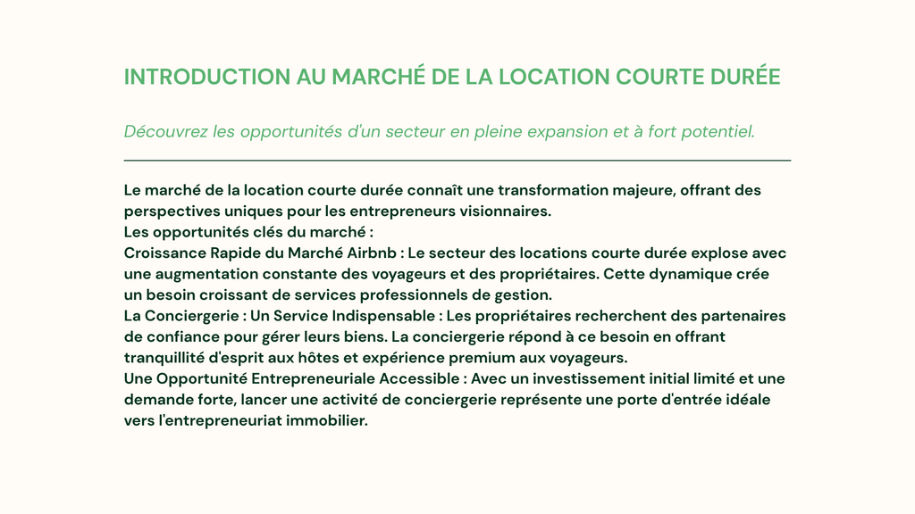 CONCIERGERIE RENTABLE
